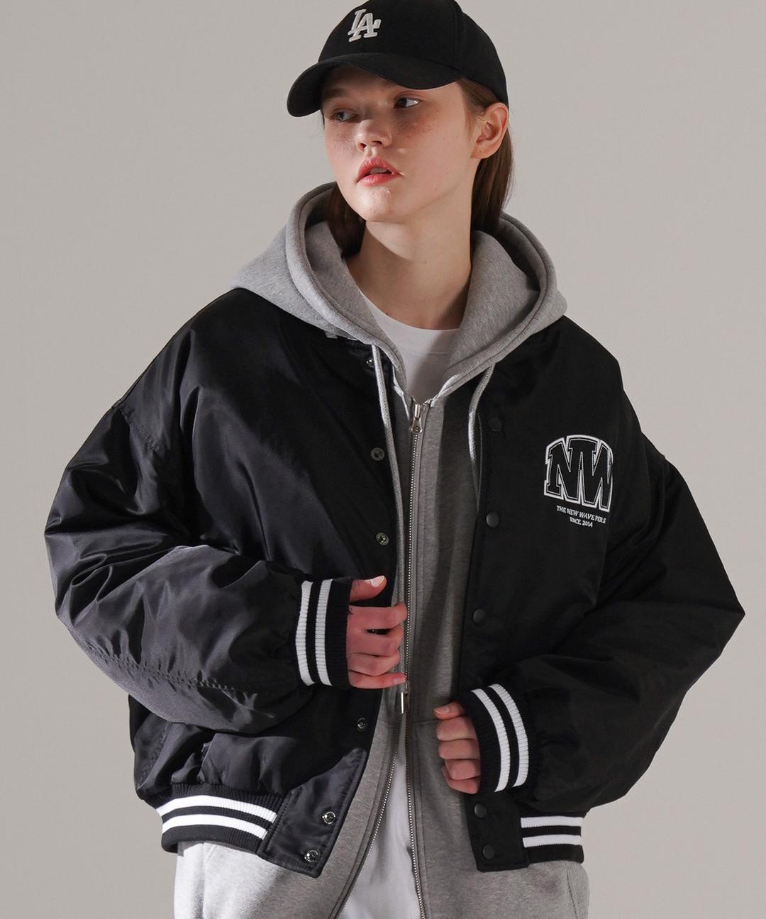 [10월31일 예약배송][퍼스텝] 겜빗 스타디움 자켓 블랙 JUOT4459