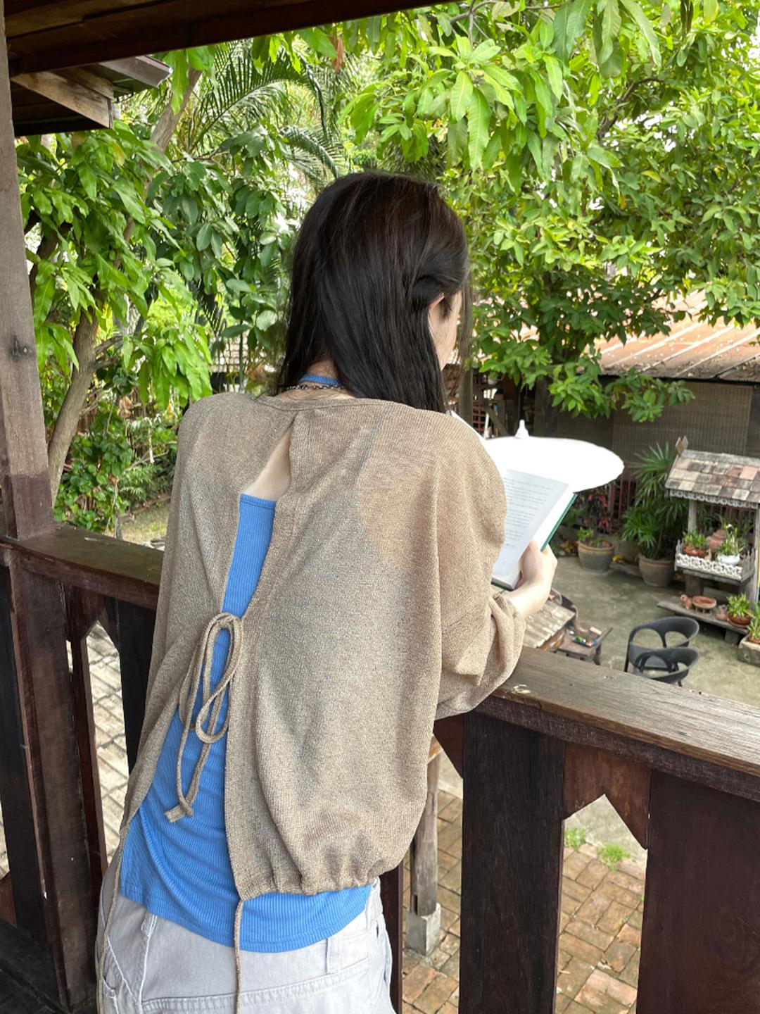 김아홉 pure linen backless top