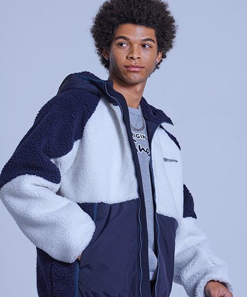 남성 브랜드 네이밍 후드 후리스 점퍼 네이비 BLDJP463MNY