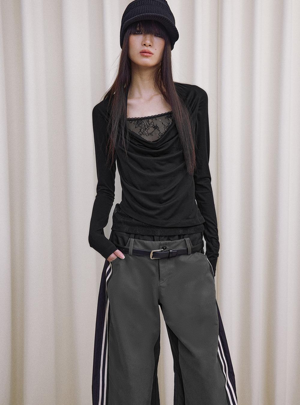 Asymmetrical Layered Knit Top (2color)