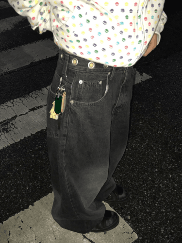 #아일렛 흑청 데님