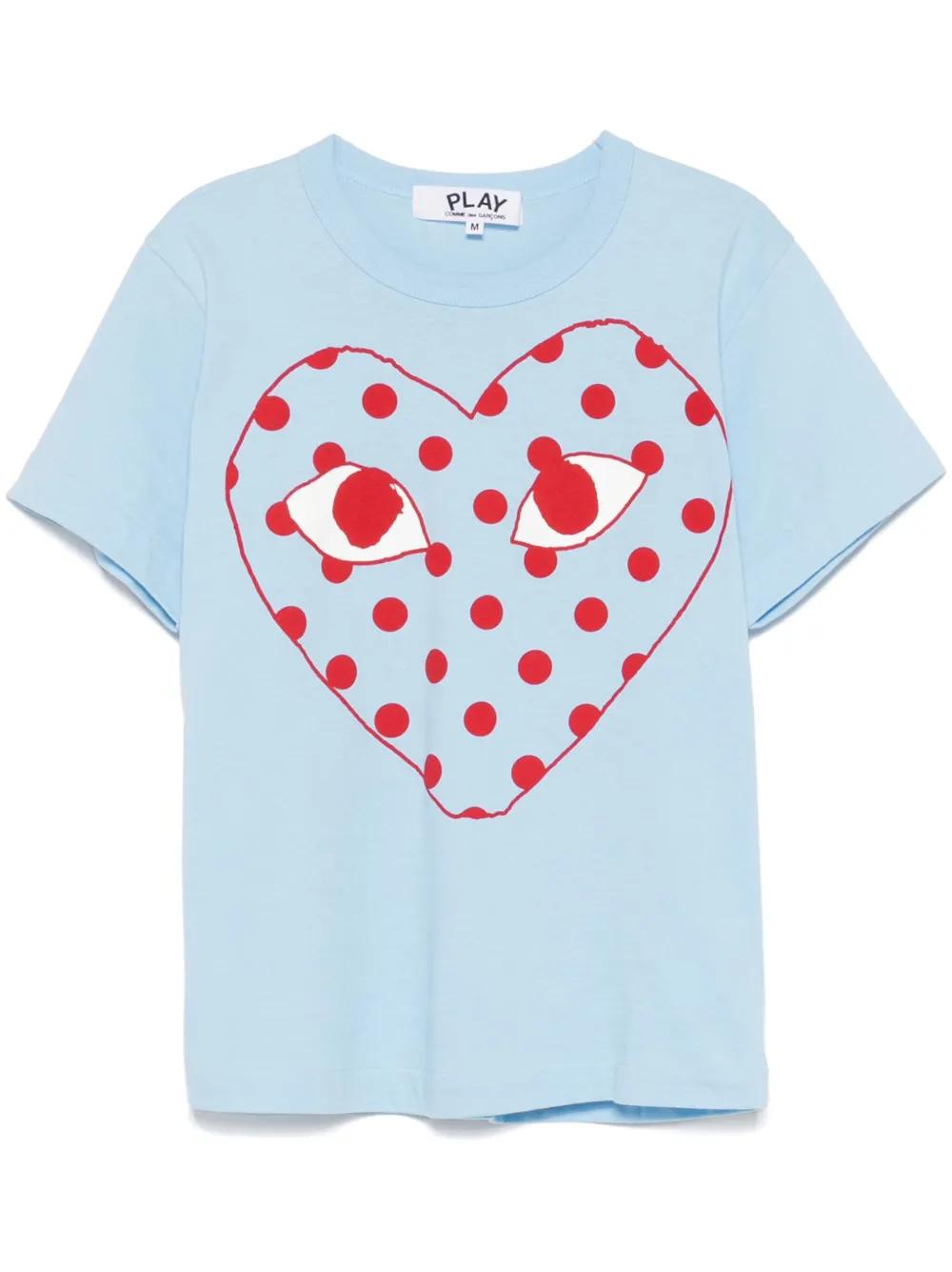 Comme Des Garçons Play 하트 프린트 티셔츠 | 블루 | FARFETCH KR
