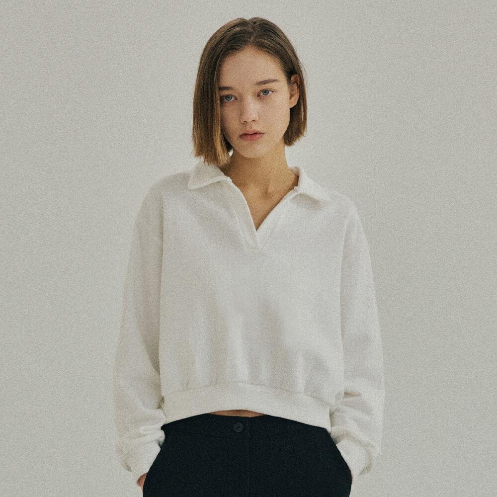 Open Collar croped MTM (White)