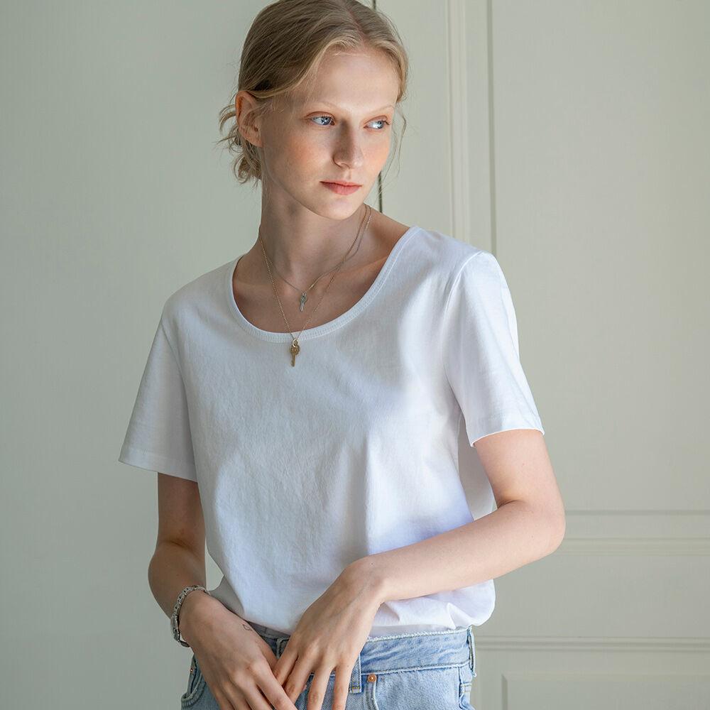 SITP5063 U-neck T-shirt_White