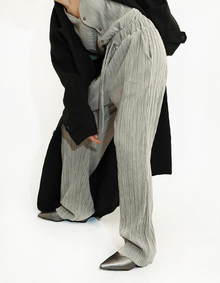 Unisex pleats banding pants (3 Color)