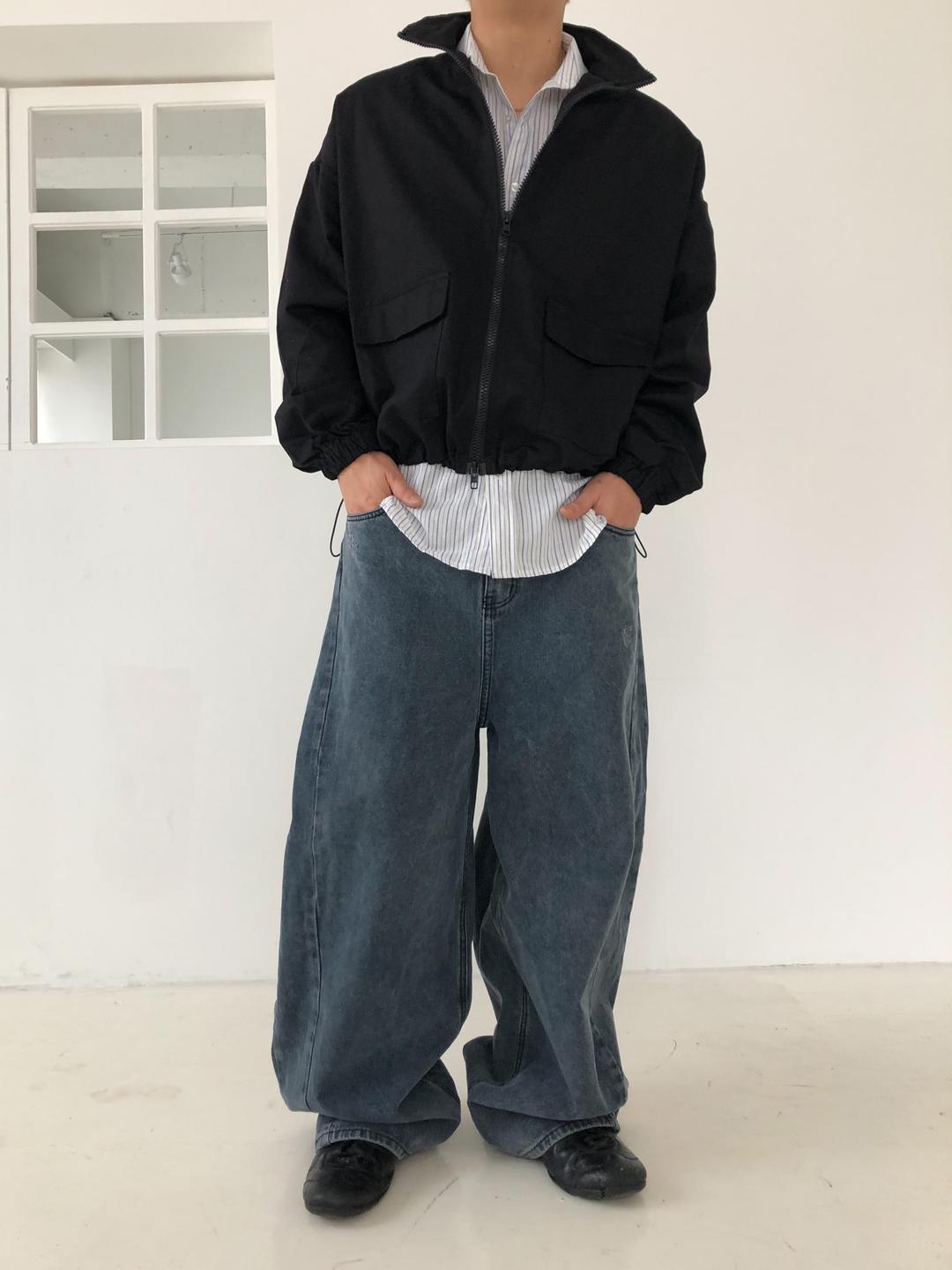 Triple line wide denim