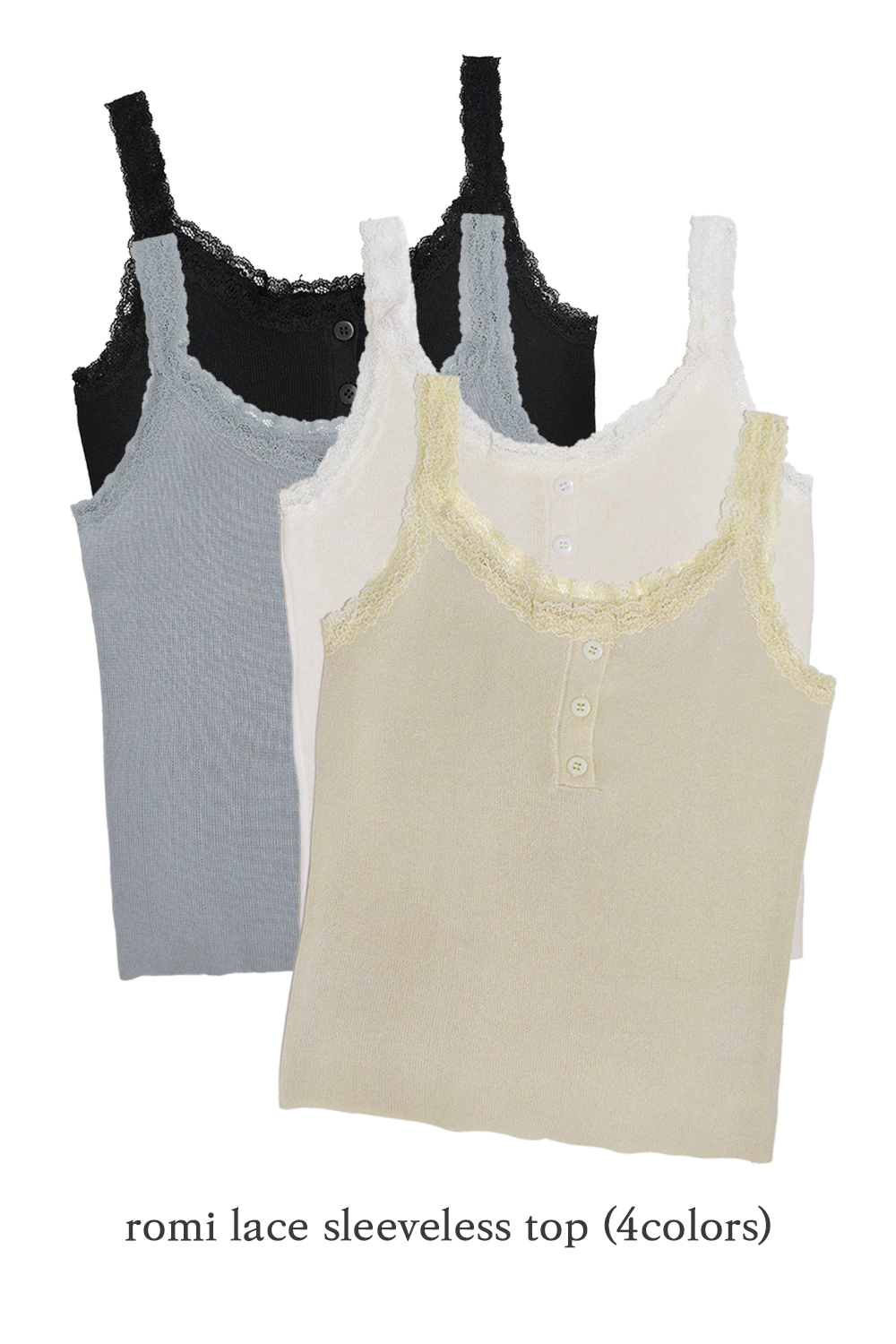 romi lace sleeveless top (4colors)