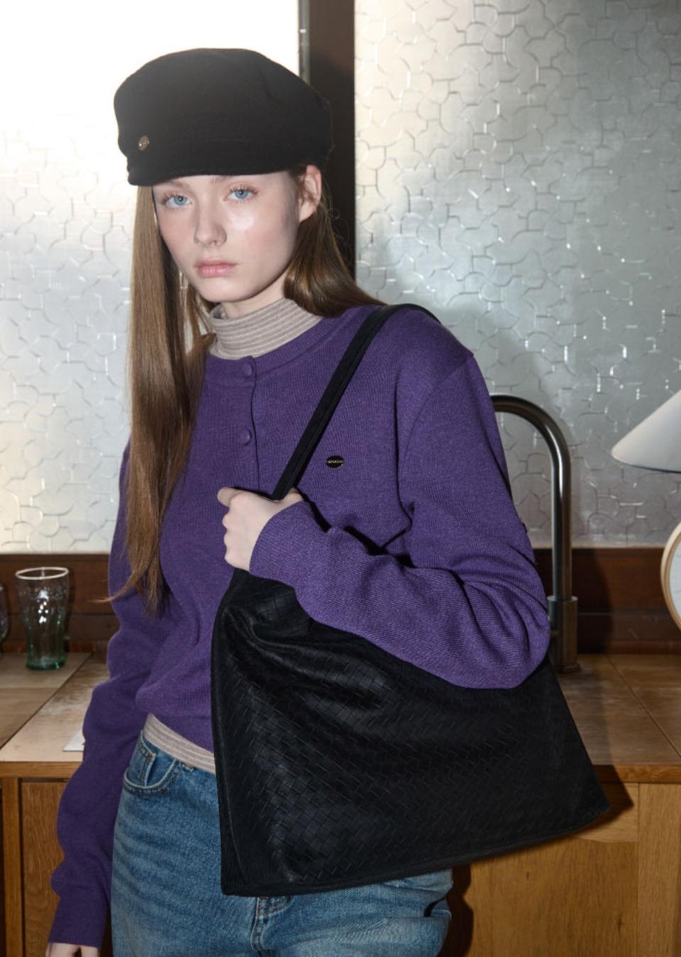 ANC WEAVING MESH BAG_SUEDE BLACK