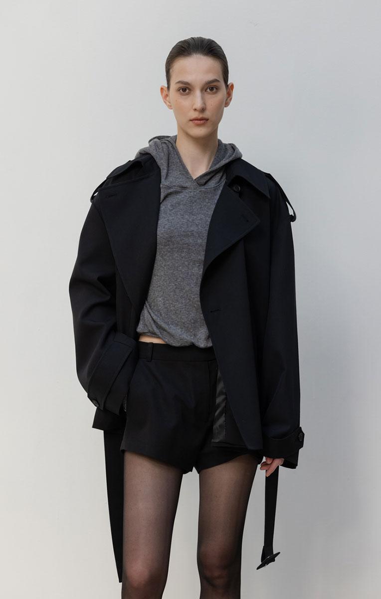 DARIA WOOL BLEND KNIT JERSEY HOODIE