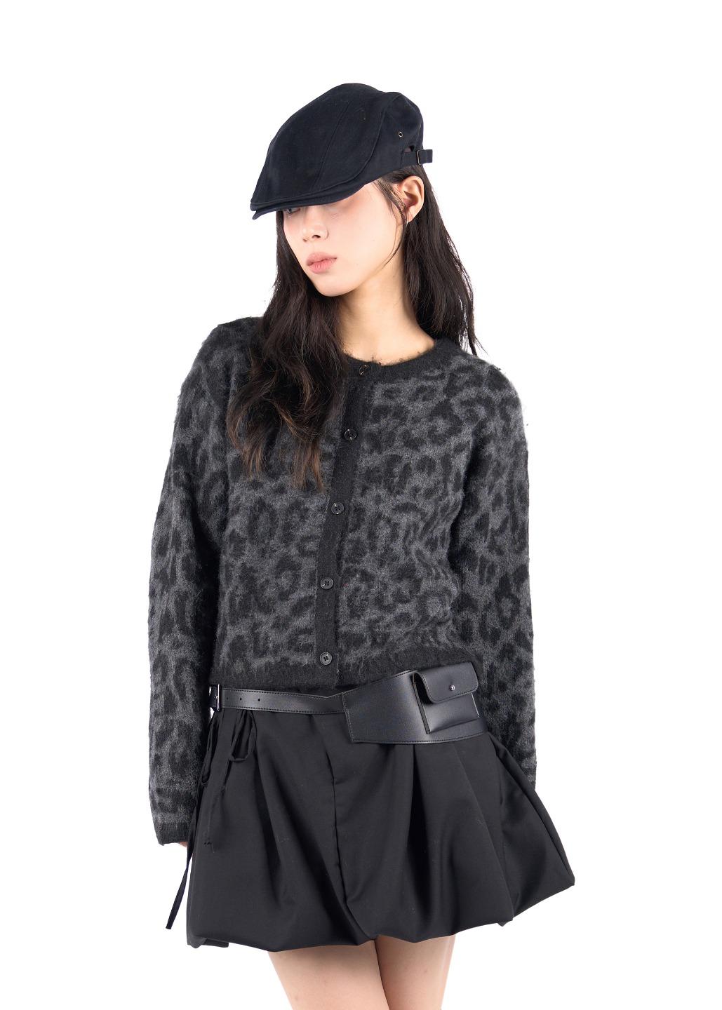 릿킴 LEOPARD ROUND CARDIGAN*DEEP BEIGE 2월말 순차출고*