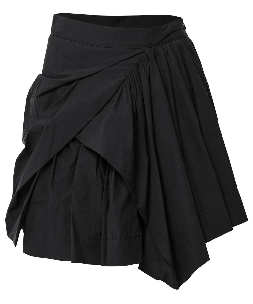[6/30일 예약발송] Asymmetrical Draped Layered Skirt (FL-252_Black)