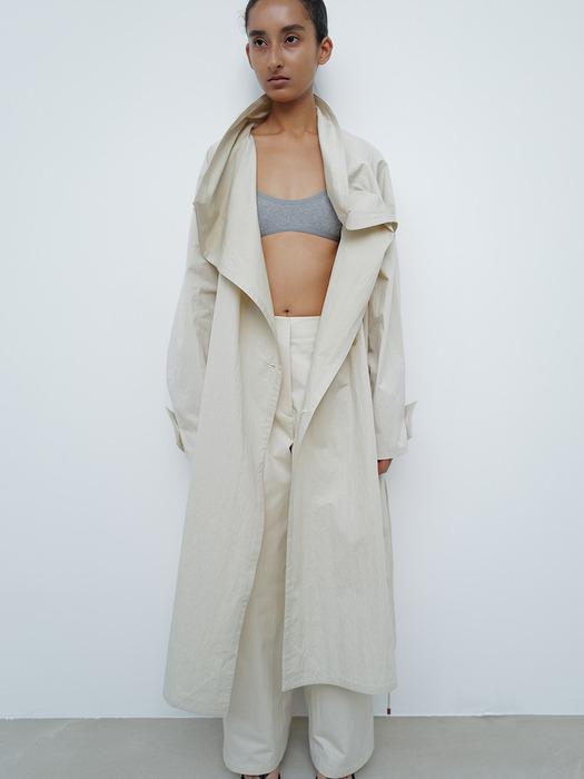 COWL NECK LONG COAT [IVORY]