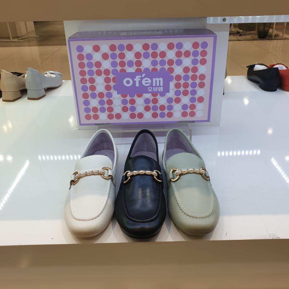 [오브엠] 소가죽 큐빅 장식 로퍼 1CM(F21OB009)-3COLOR