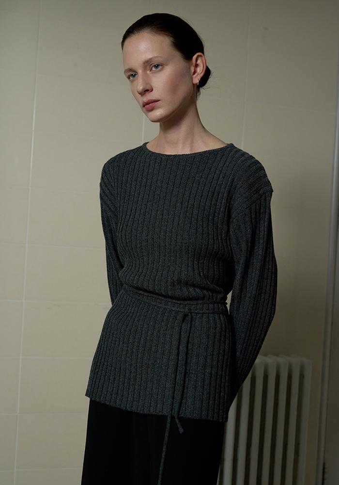 ORIGIN LINEN STRING KNIT_CHARCOAL