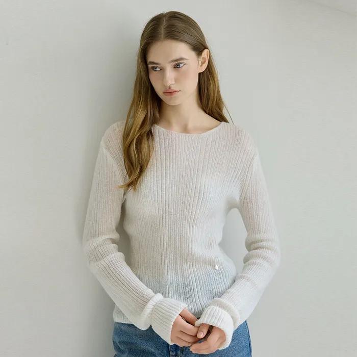 Mohair Slim Knit Ivory AT5SWF025IV