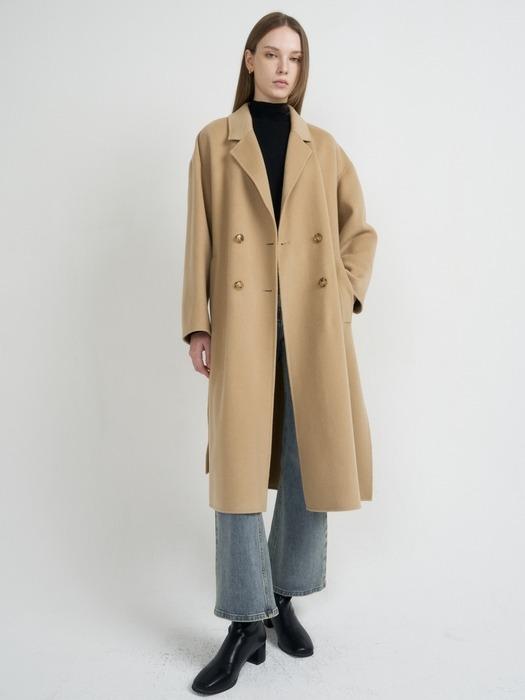 Cashmere-blend Handmade Double Long Coat_2color