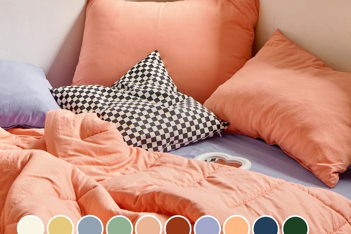 [5%쿠폰][단독]컬러추가! 부드러운 버터이불 간절기/사계절 차렵이불세트 SS/Q/K