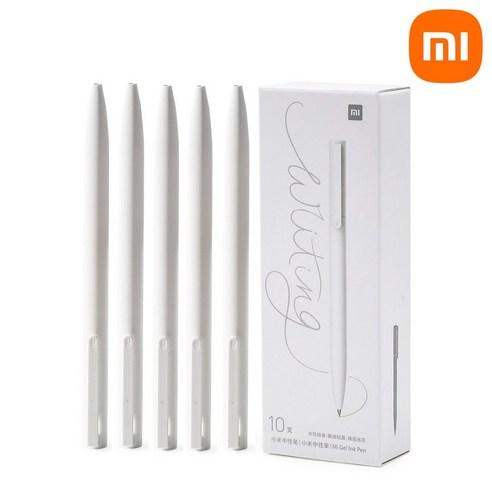 화이트바디 샤오미 볼펜 10개 (1세트) 가벼운 중성펜 노트펜 느낌이 좋은펜