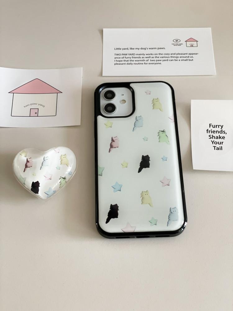 pastel cat confetti epoxy phone case / 에폭시 케이스