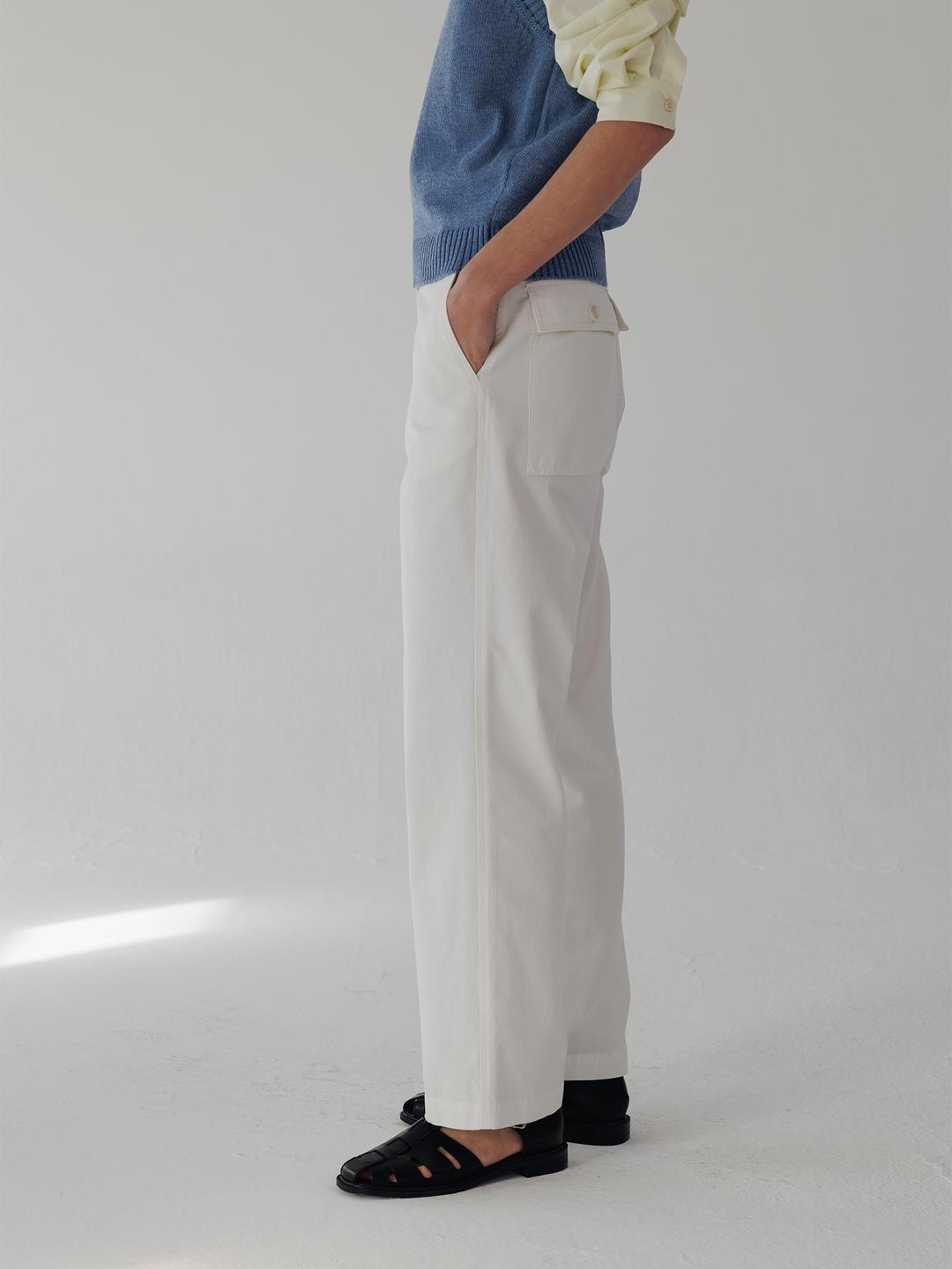 Back Pocket Cotton Trousers