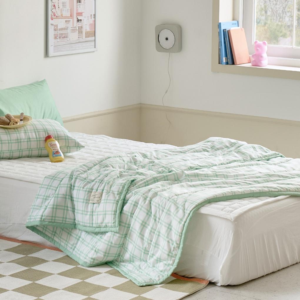 ON 젤라또 라이트 싱글 차렵이불 애플그린체크_CV0226053