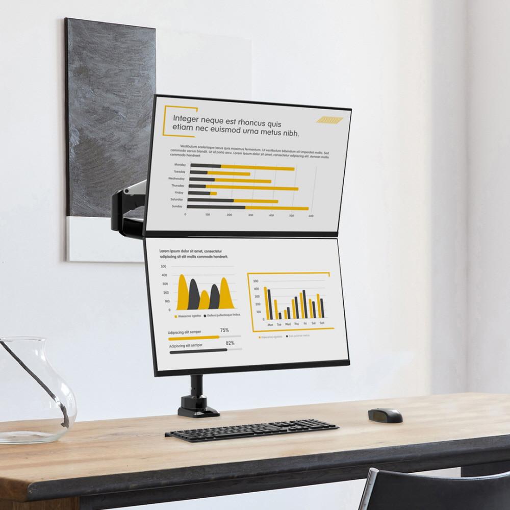 카멜마운트 CMA2V 듀얼 벽면 밀착형 상하 거치대 모니터암