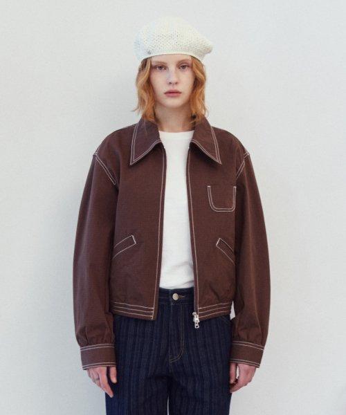 light ripstop jumper - brown