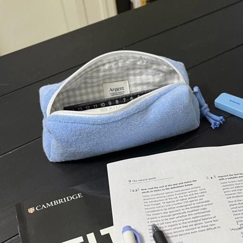 Argent square pencil case - terry blue