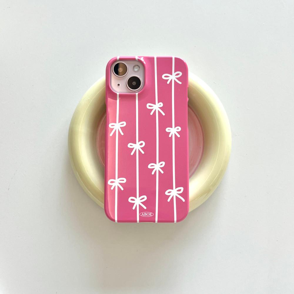 ABOE l 아비오에 러블리 리본 진핑크 하드케이스