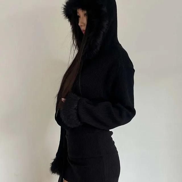 Hood fur zip-up (2 color)