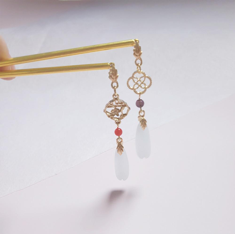 고궁스타일 드롭 혼주비녀 올림머리 반묶음머리 긴머리 헤어핀