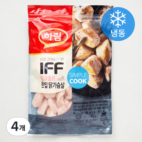 하림 IFF 핑크솔트 한입 닭가슴살 (냉동), 1.1kg, 4개