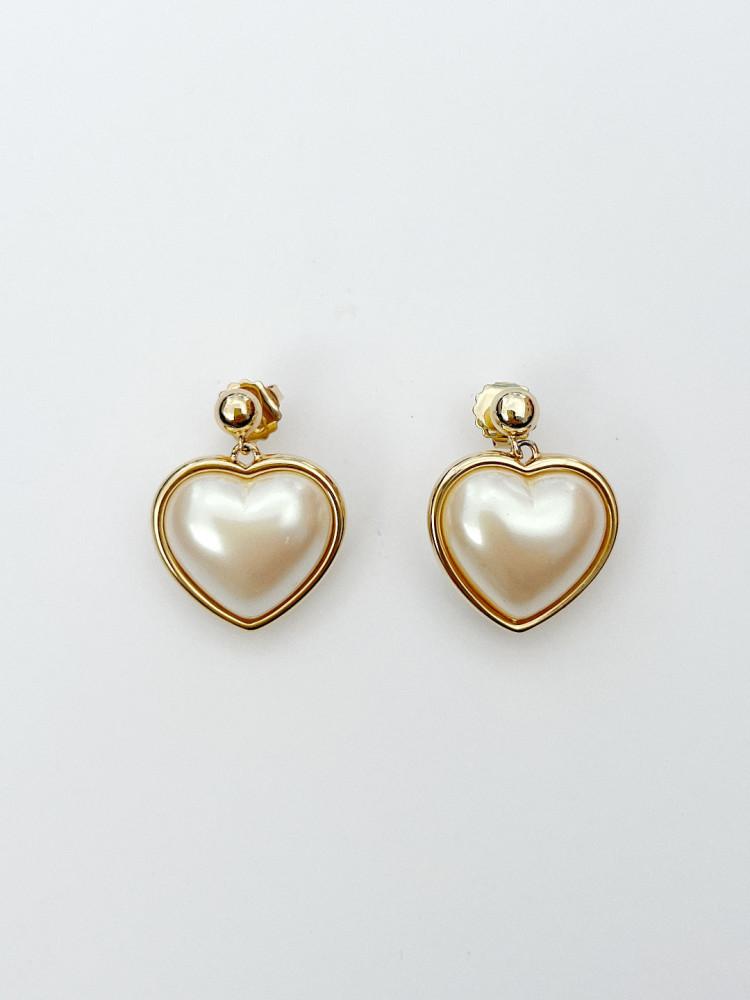 [Lisa Says Gah] Pearl Heart Earrings 리사 세즈 가 펄 하트 이어링 진주 귀걸이