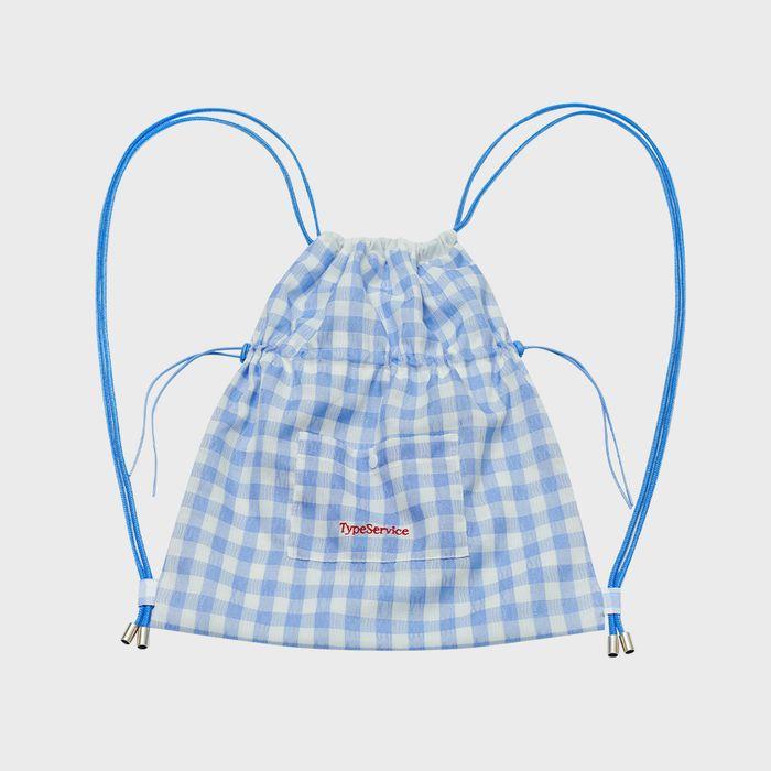Checkered Button Pocket Bag [Sky Blue]