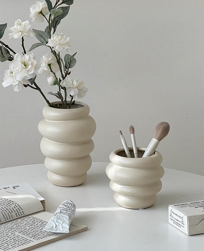 허니버킷 세라믹 오브제 화병