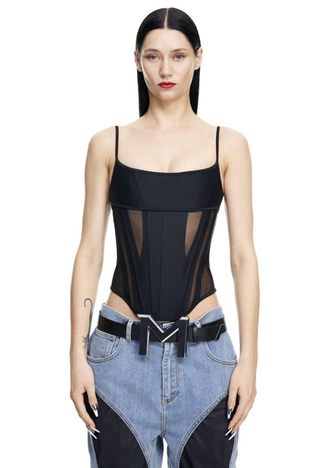 Mugler 뮈글러 X h&m 매쉬 패널 코르셋 탑 | 후루츠패밀리
