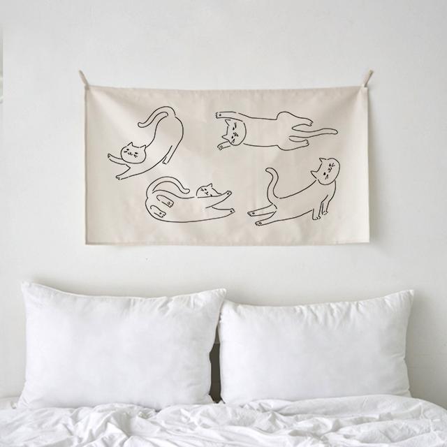 cat A_고양이_와이드 패브릭 포스터 / 일러스트 가리개커튼(2size)_M