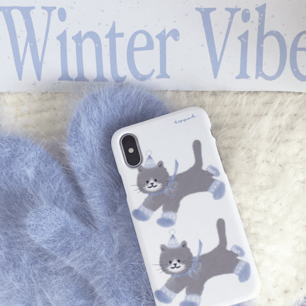 Winter knit cat hard case (무광하드)