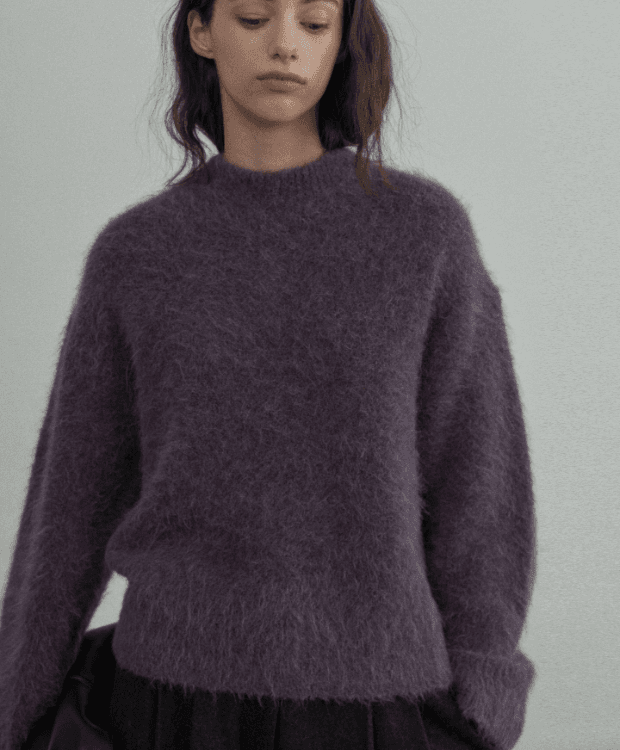 샐리 알파카 라운드 니트