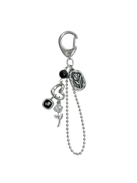black garden keyring