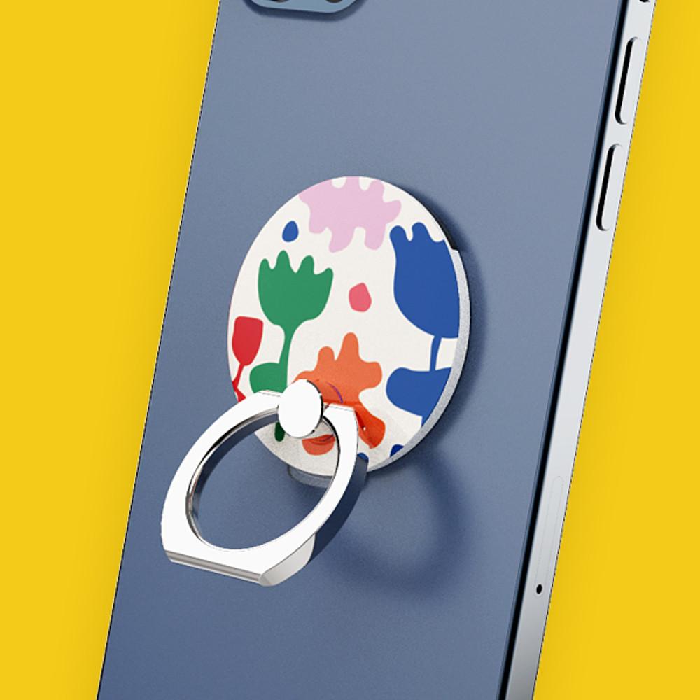 [2+1]억스 아이링팝 핸드폰 스마트링 휴대폰 스마트톡 핑거 홀더 무선충전 거치대 플라워 01