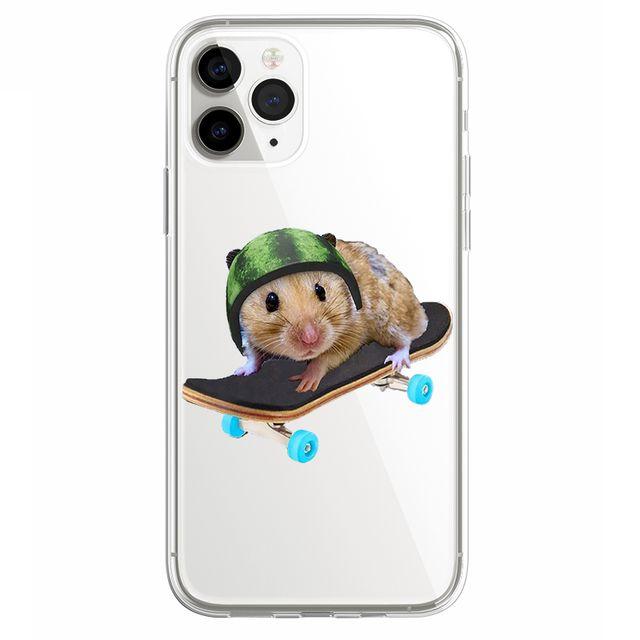 스케이트 보드 햄스터 투명 젤하드 케이스