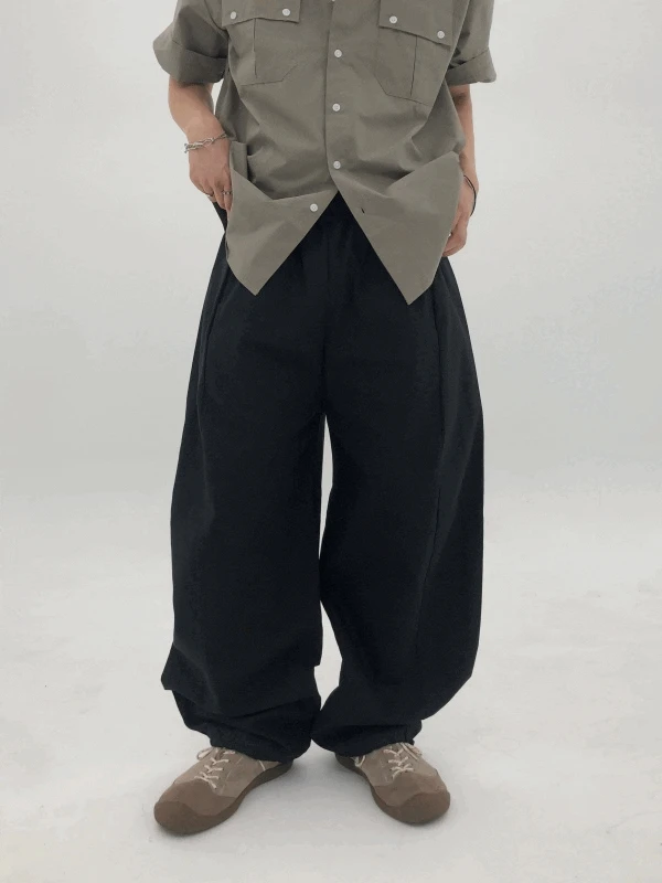 Linen Side-tuck Balloon Pants