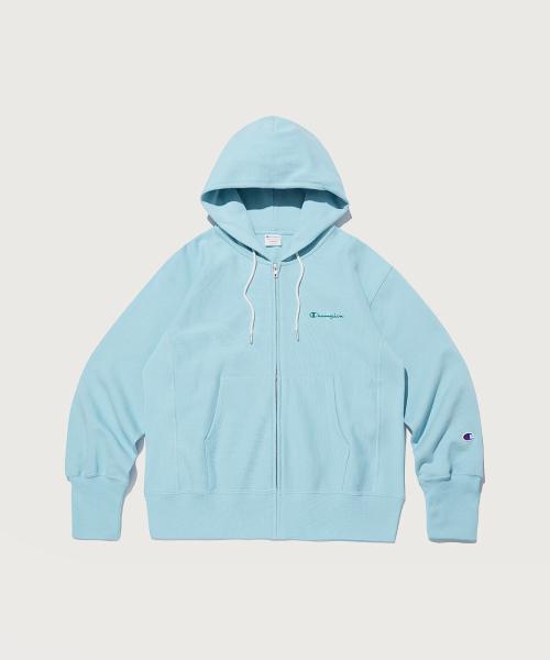 여성 리버스위브 프렌치테리 후드 집업 Light Blue