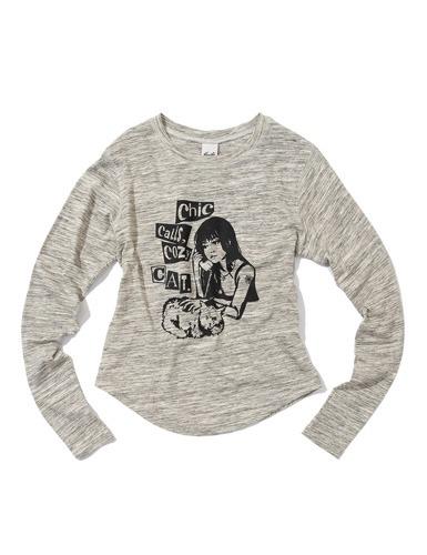 Chic Calls Cozy Cat long-sleeved (GREY)