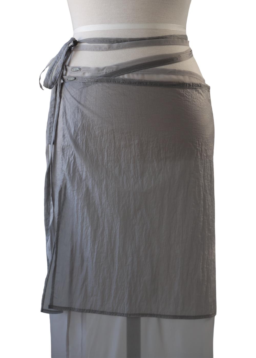 LAYERD WRAP SKIRT SET GREY