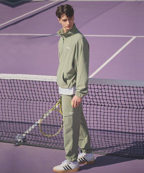 [SET]에어스트레치 아노락 자켓 팬츠 셋업_카키 바람막이