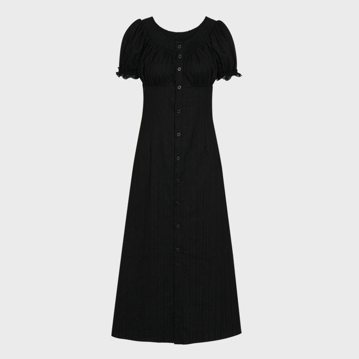 Black Salt Off Shoulder Dress (Black)