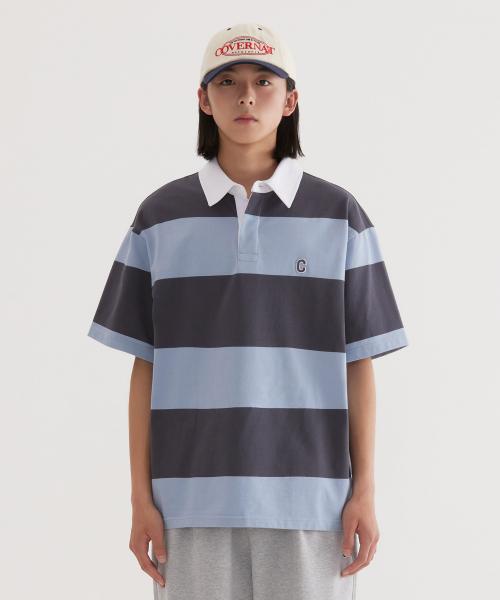 C 로고 럭비 카라 티셔츠 Charcoal