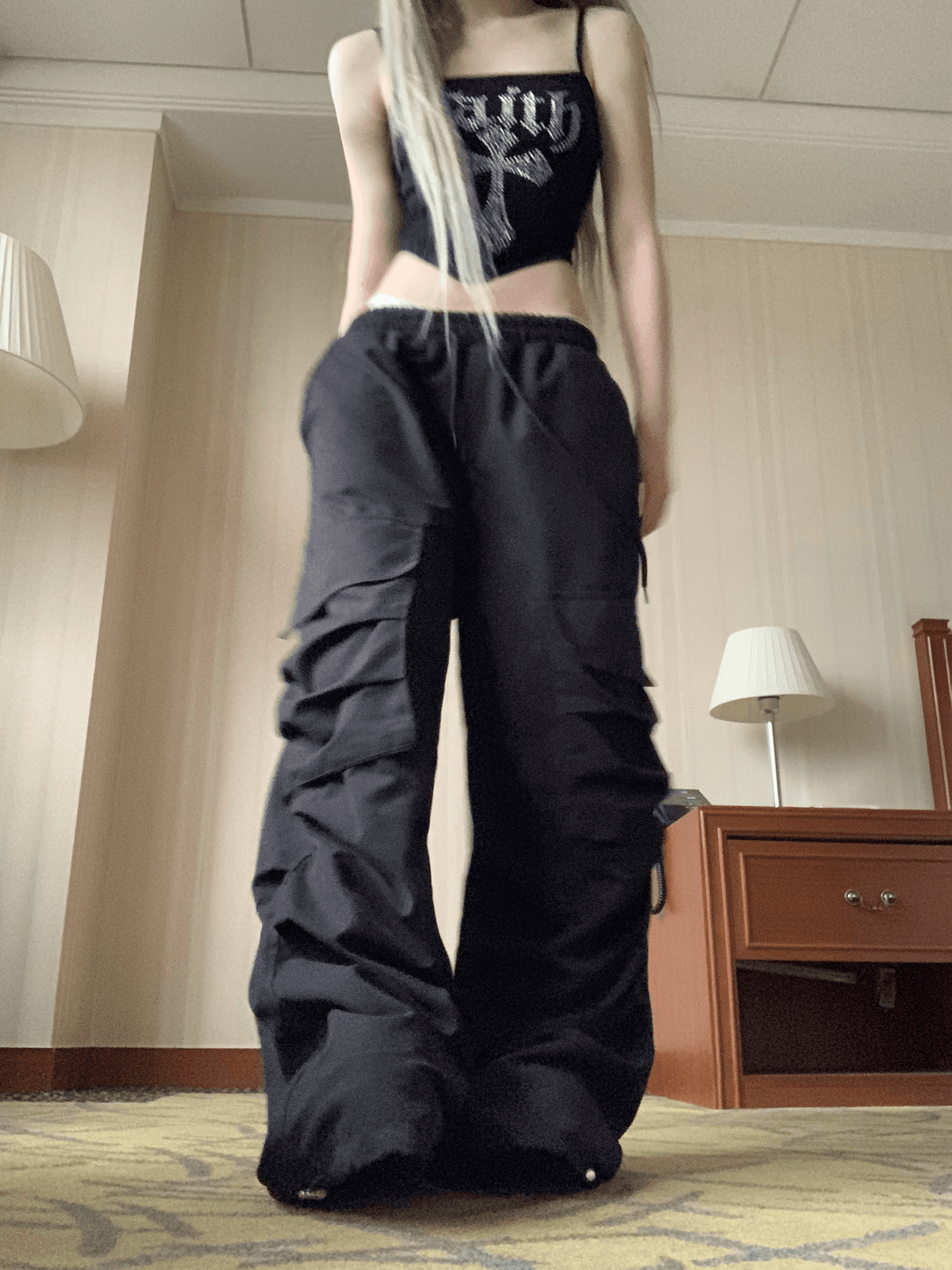 Zeus Unisex Big Cargo Pants (Black)
